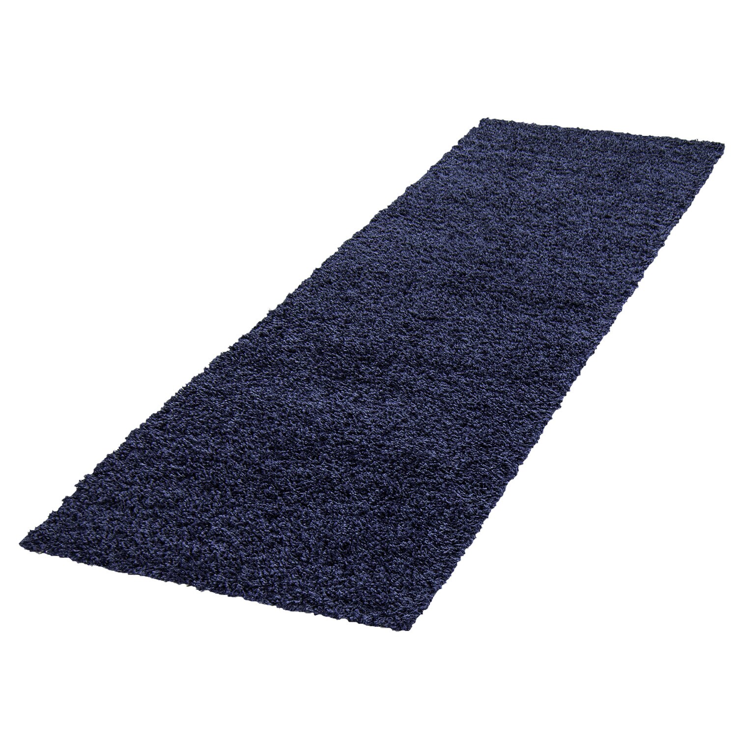 Teppich Hochflor RHEIN in Marineblau, einfarbig, 80 x 250 cm