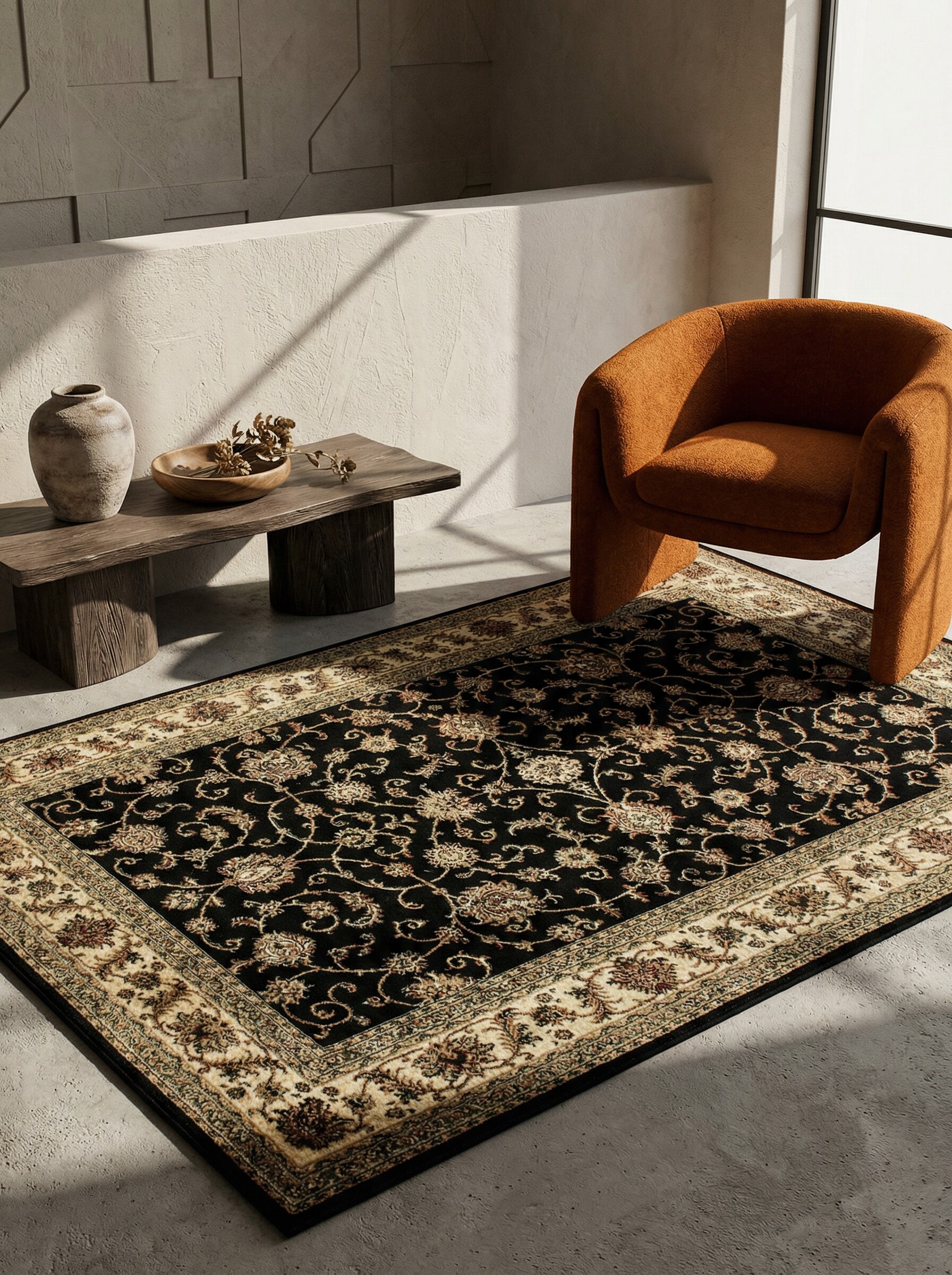Teppich Kurzflor TANNHEIM in Schwarz, orientalisch, aus Polypropylen, 120 x 170 cm - Bild 1