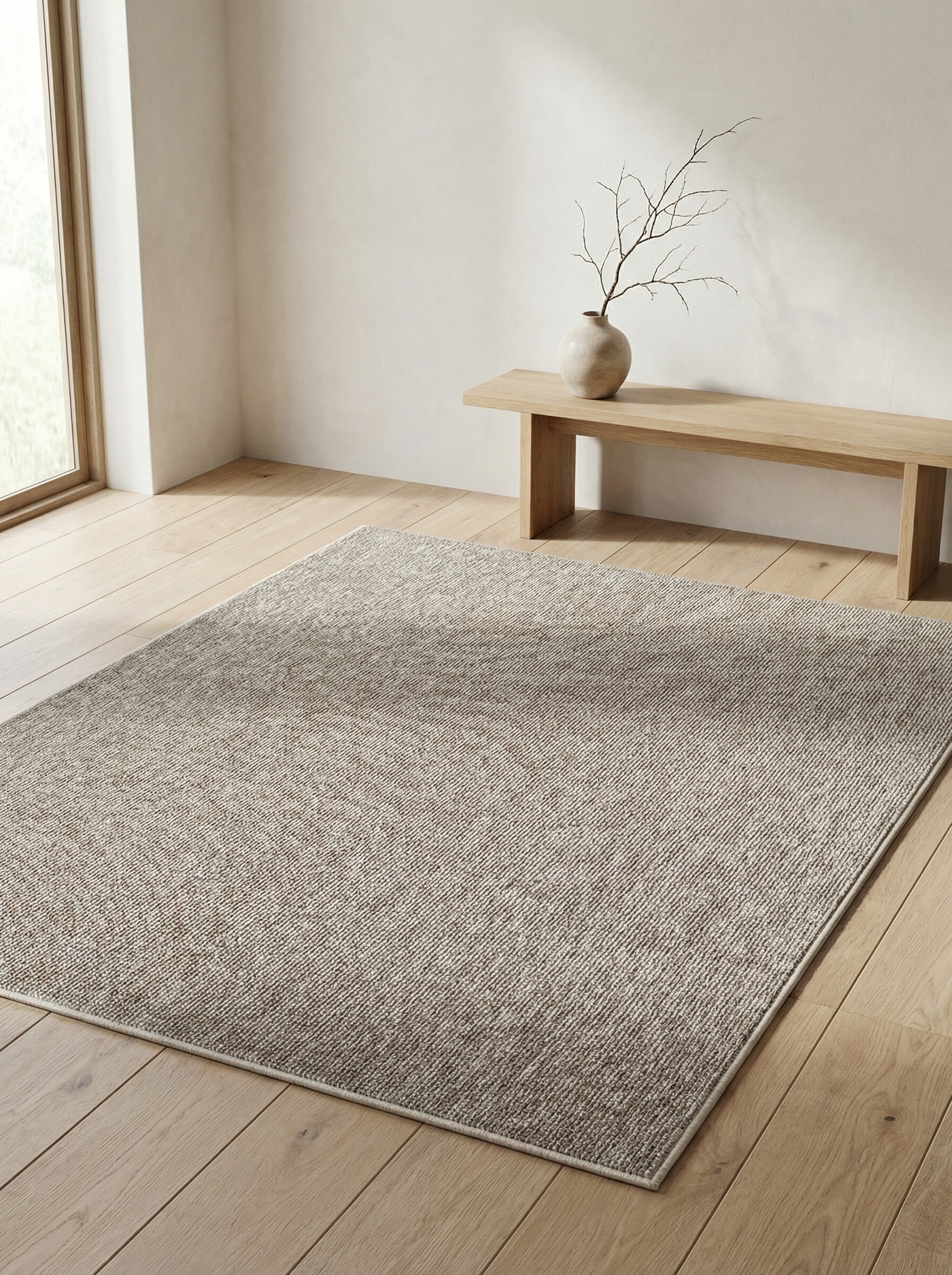 Teppich Kurzflor AMMER in Beige, einfarbig, 120 x 170 cm - Bild 1