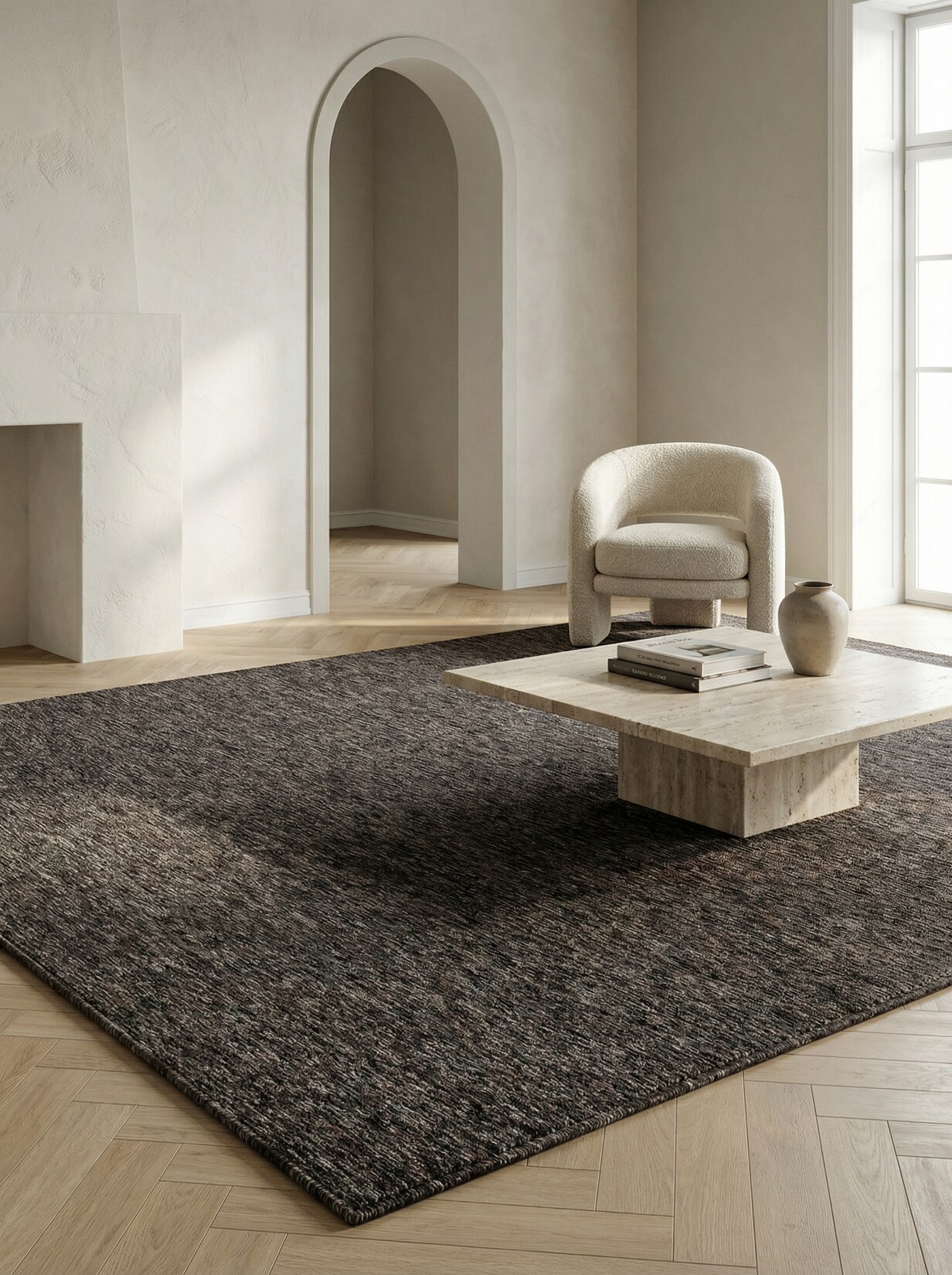 Teppich Kurzflor AMMER in Braun, einfarbig, 120 x 170 cm