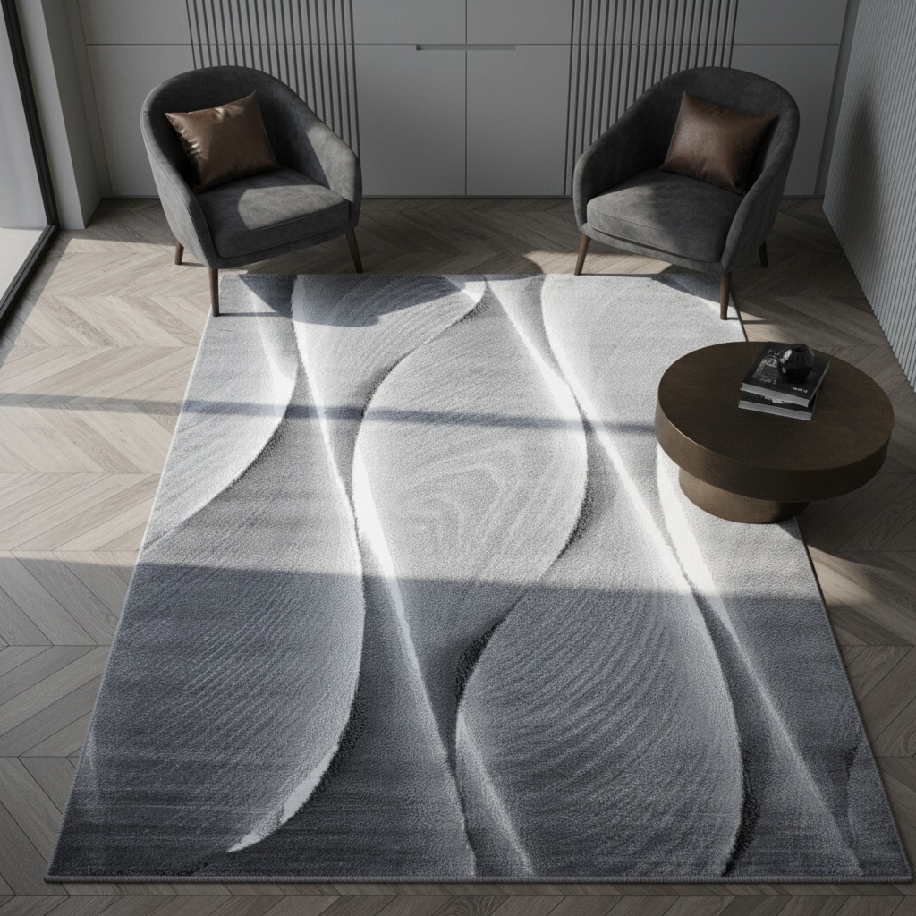 Teppich Kurzflor DRAU in Schwarz, mit Farbverlauf, 200 x 290 cm - Bild 1