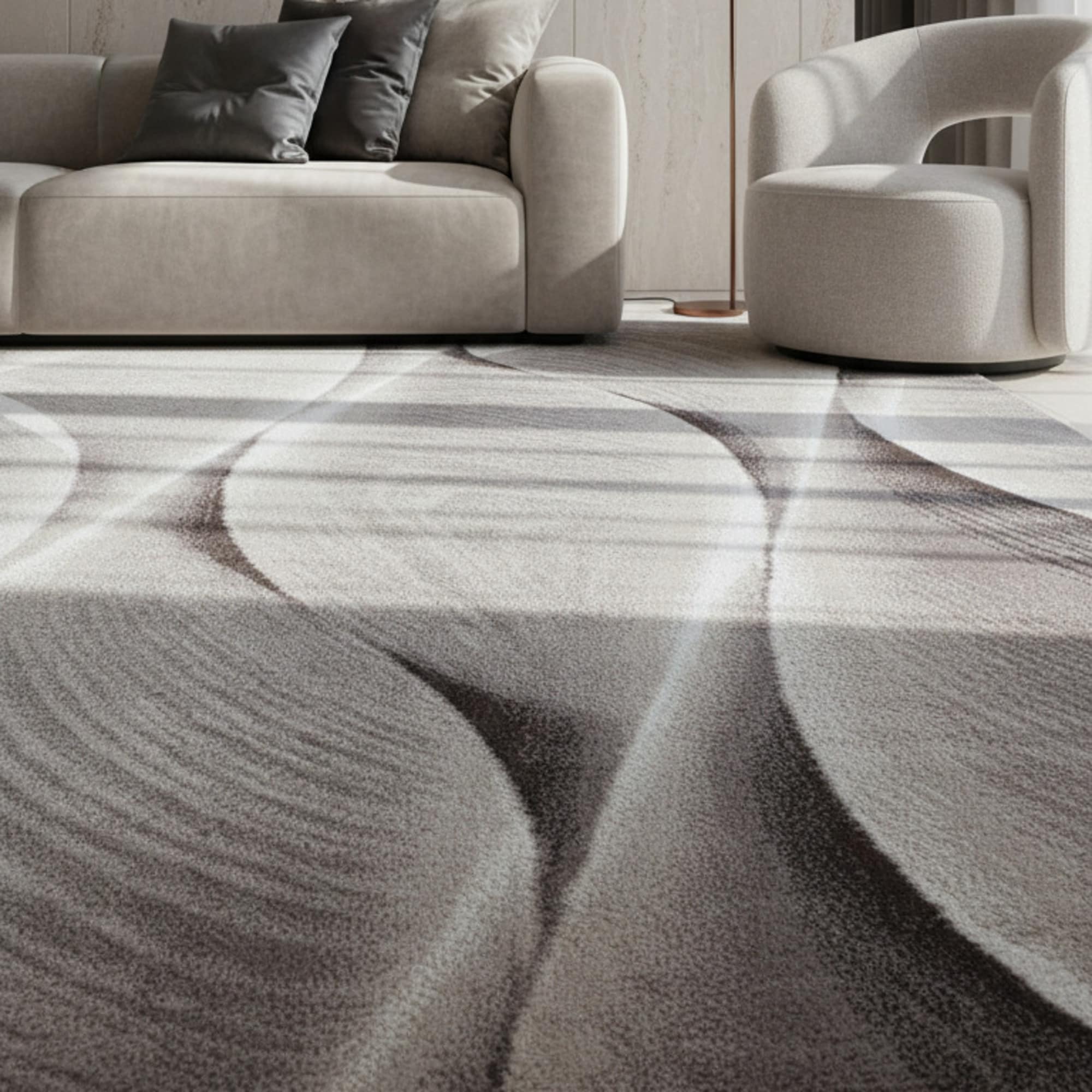 Teppich Kurzflor DRAU in Braun, mit Farbverlauf, 80 x 150 cm - Bild 1