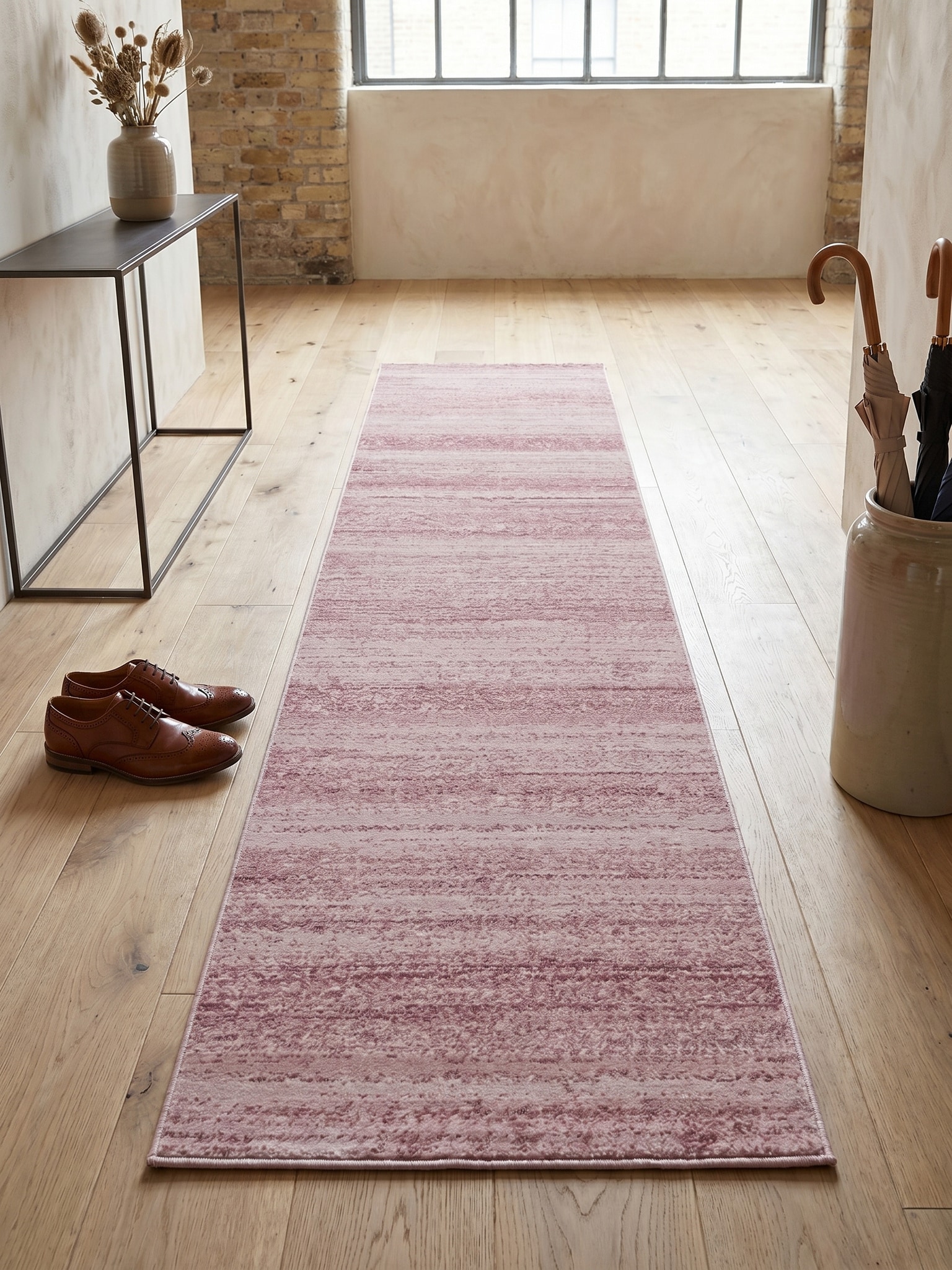Teppich Kurzflor INN in Rosa, einfarbig, 80 x 300 cm - Bild 1