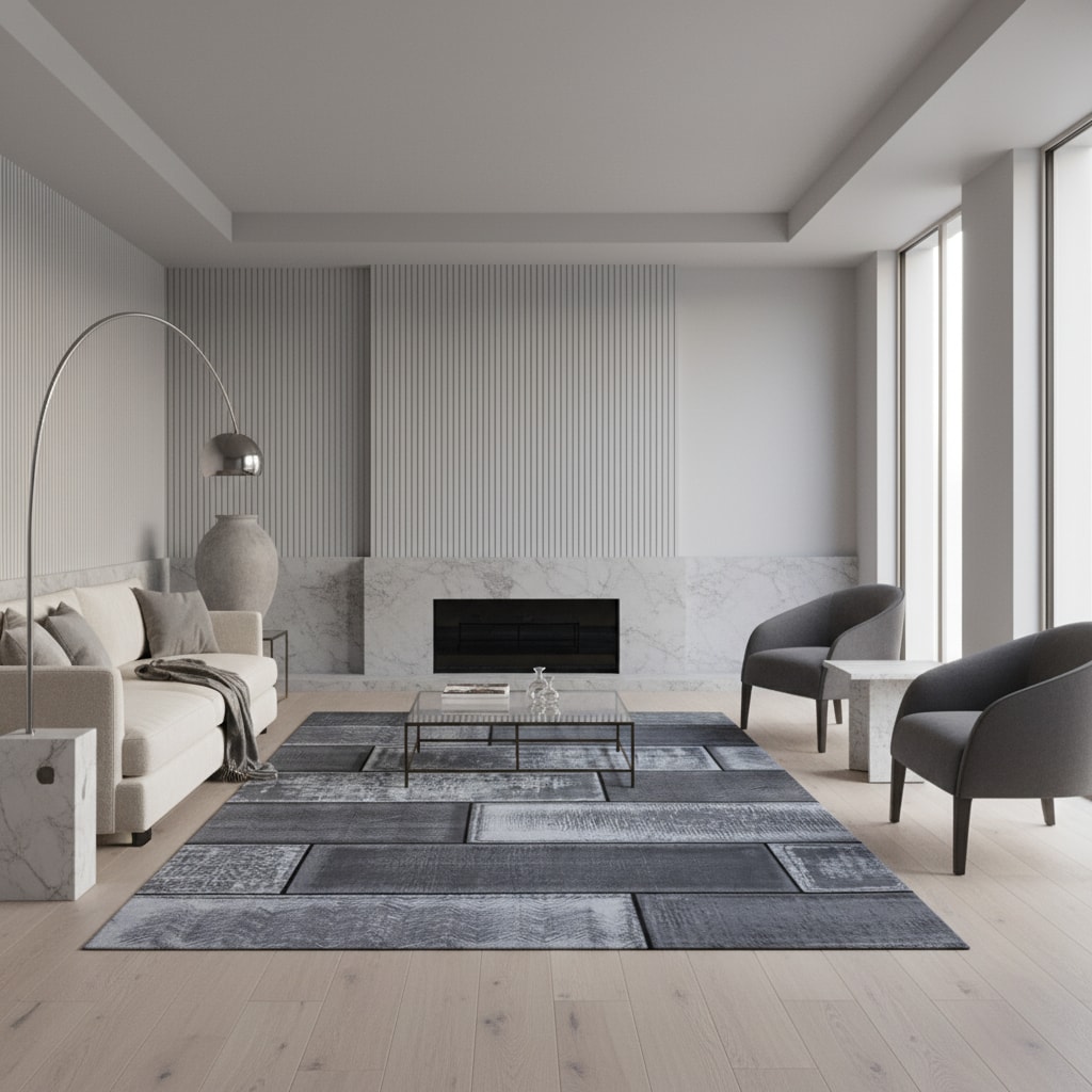 Teppich Kurzflor INN in Schwarz, in Steinoptik, 280 x 370 cm - Bild 1