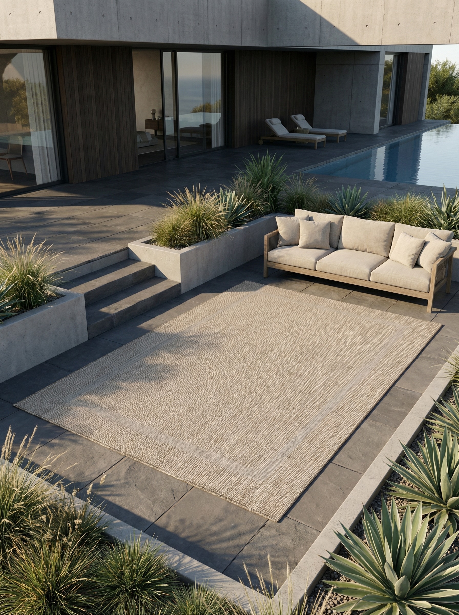 Teppich Outdoor ALSTER in Beige, einfarbig, 200 x 290 cm - Bild 1