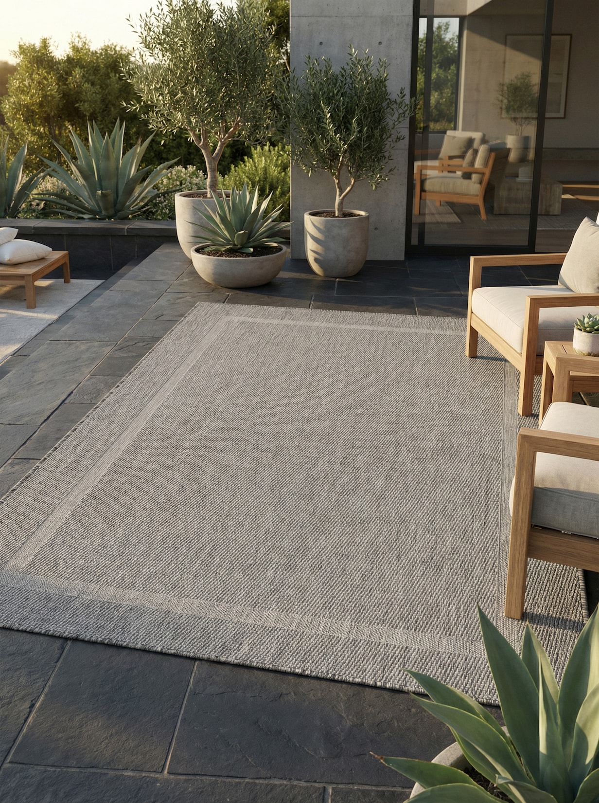 Teppich Outdoor ALSTER in Grau, einfarbig, 280 x 370 cm
