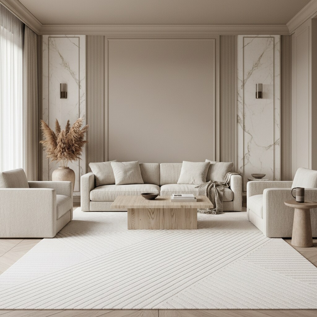 Teppich Kurzflor ILLER in Creme, mit 3D-Design, aus Jute, Florhöhe 12 mm, 140 x 200 cm