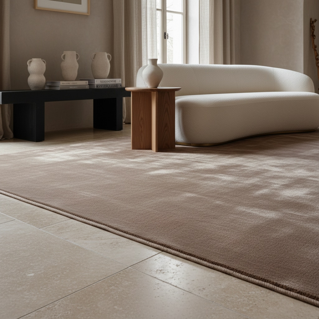 Teppich Kurzflor Waschbar LECH in Beige, einfarbig, 200 x 290 cm