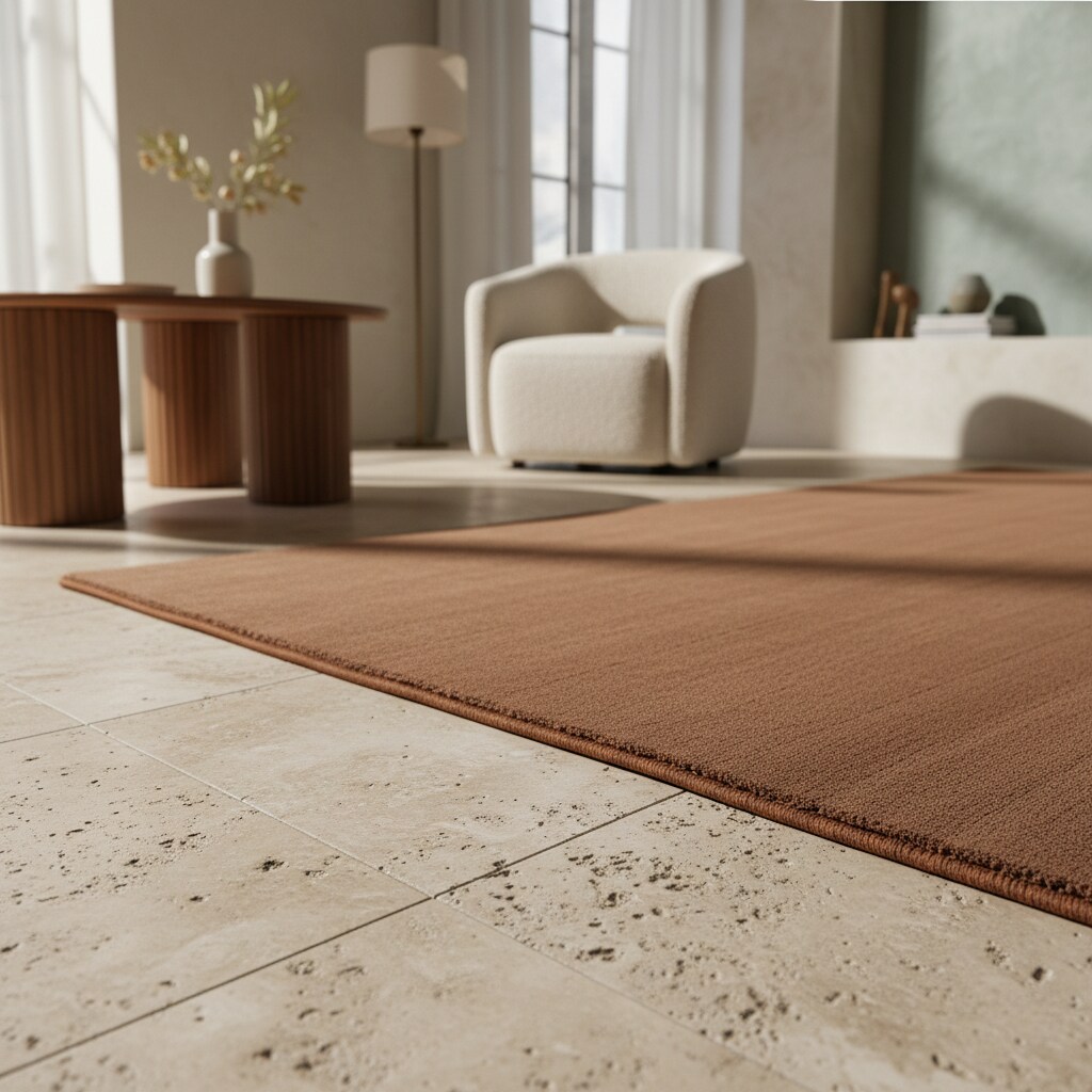 Teppich Kurzflor Waschbar LECH in Braun, einfarbig, 80 x 150 cm