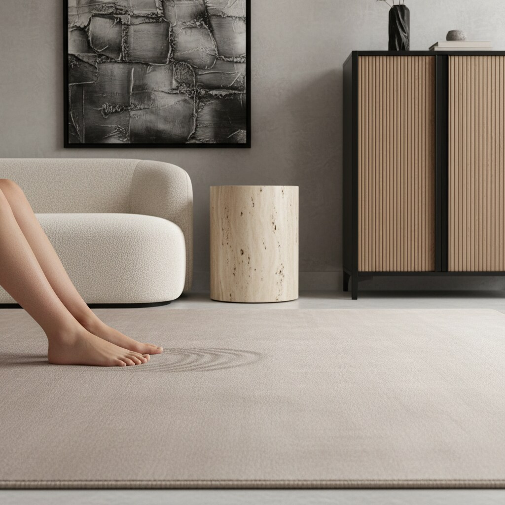 Teppich Kurzflor Waschbar LECH in Creme, einfarbig, 160 x 230 cm