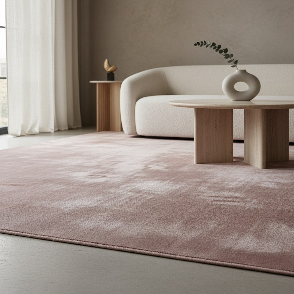 Teppich Kurzflor Waschbar LECH in Rosa, einfarbig, 200 x 290 cm