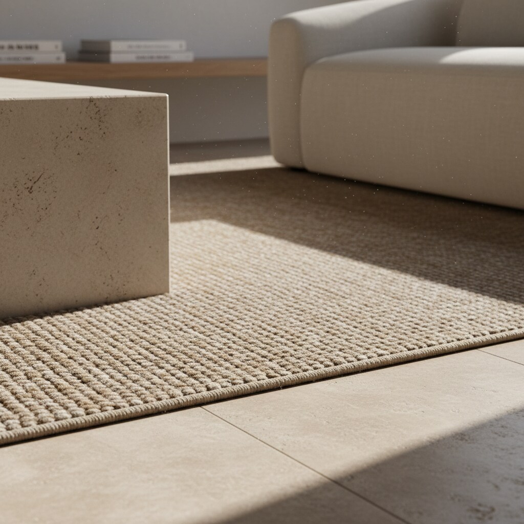 Teppich Flachgewebe CIMA in Beige, einfarbig, 80 x 150 cm