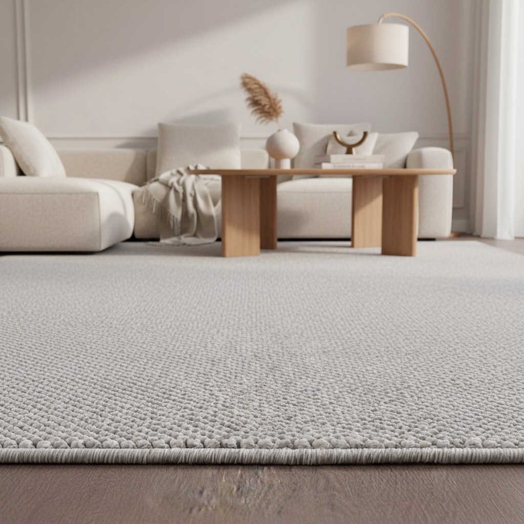 Teppich Flachgewebe CIMA in Silber, einfarbig, 120 x 170 cm
