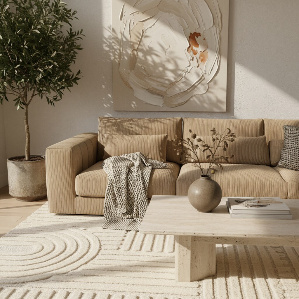 Teppich Hochflor RIGI in Creme, im Skandi-Boho-Stil, 120 x 170 cm