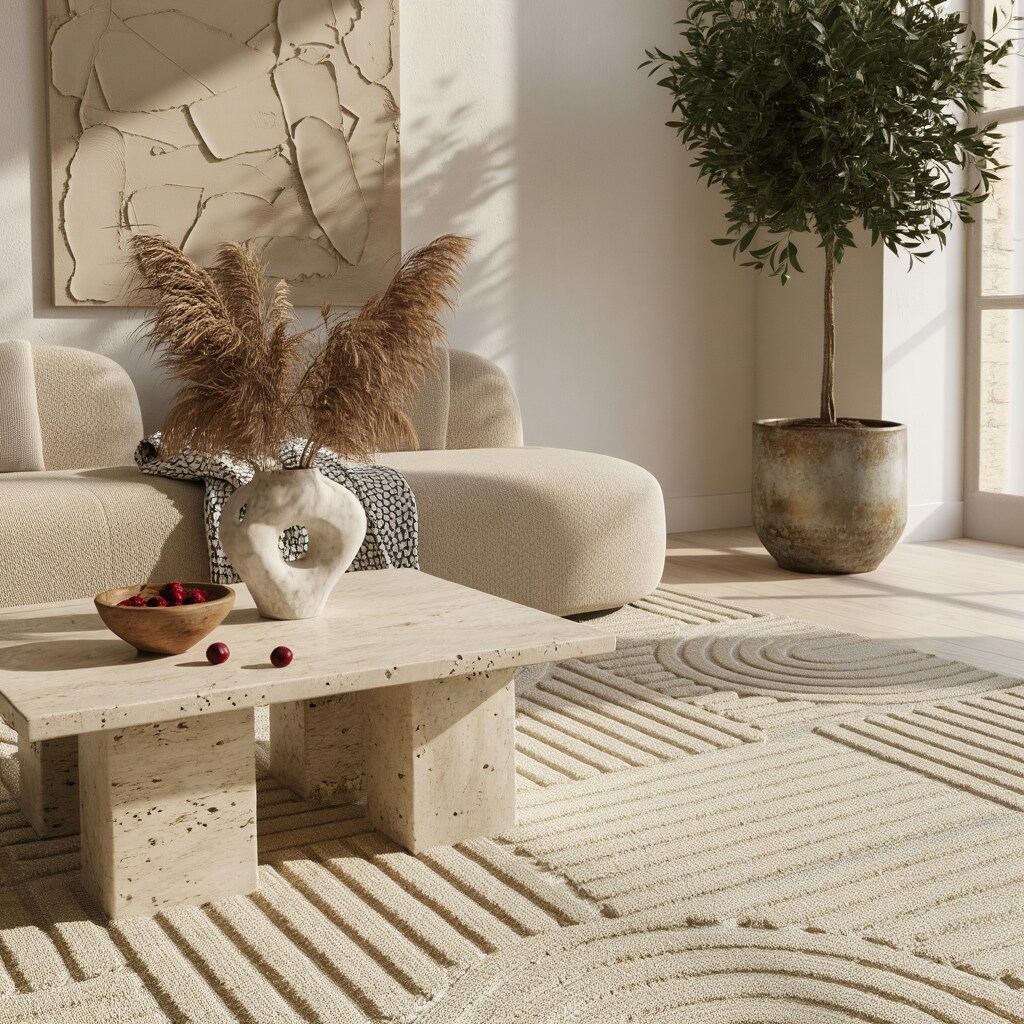 Teppich Hochflor RIGI in Beige, im Skandi-Boho-Stil, 240 x 340 cm
