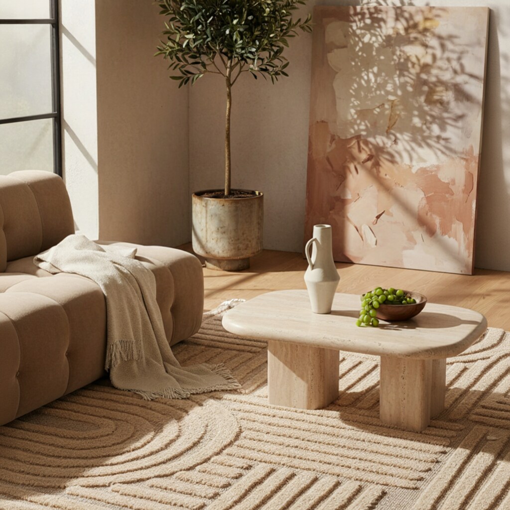 Teppich Hochflor RIGI in Rosa, im Skandi-Boho-Stil, 280 x 370 cm