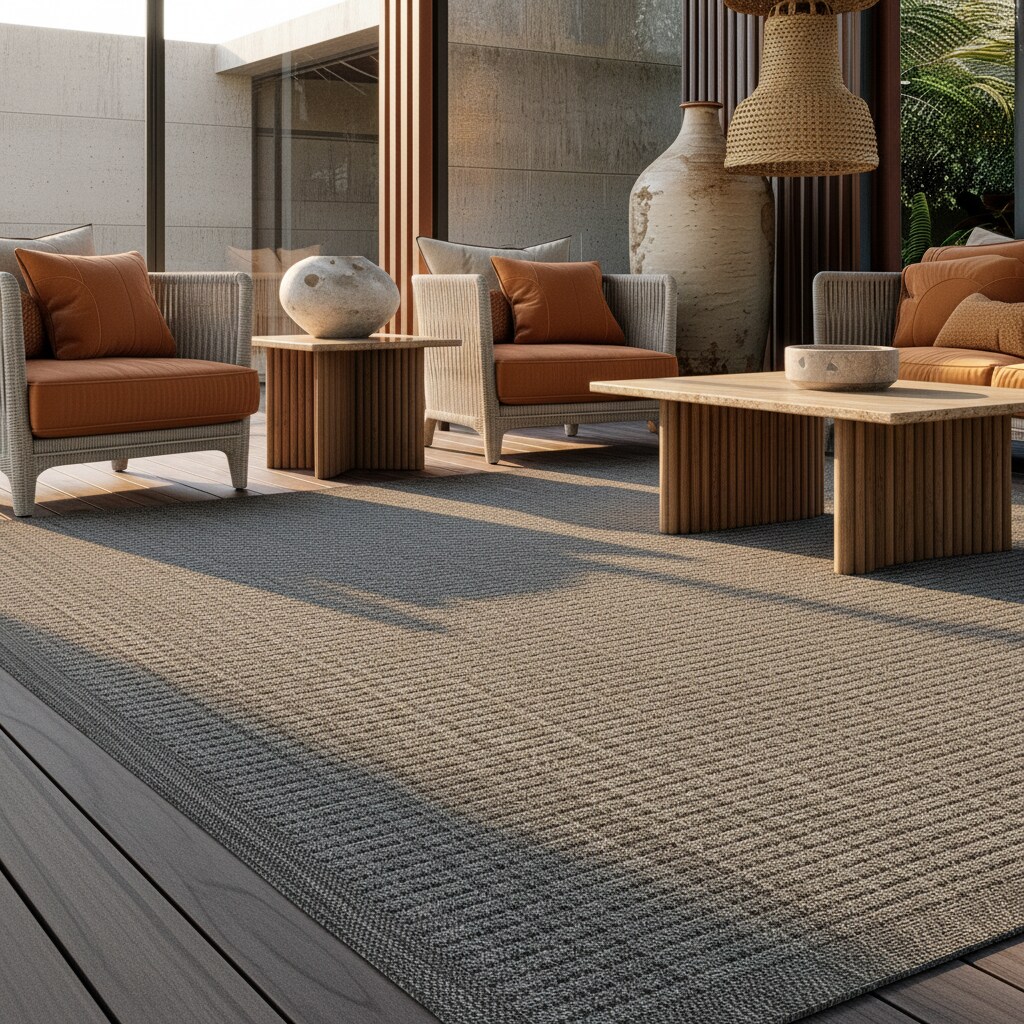 Teppich Outdoor DAFNE in Schwarz, einfarbig, 280 x 370 cm