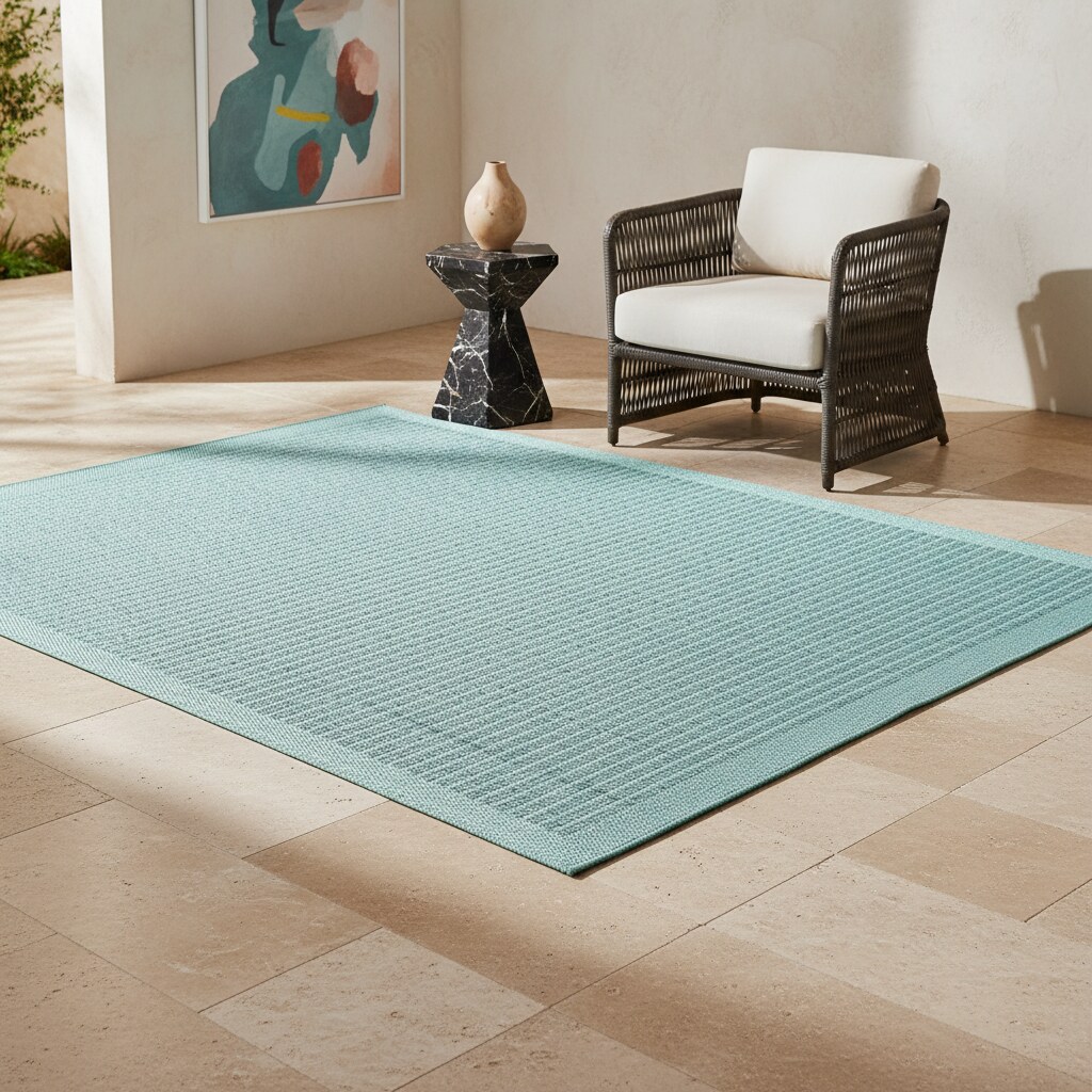 Teppich Outdoor DAFNE in Blau, einfarbig, 280 x 370 cm