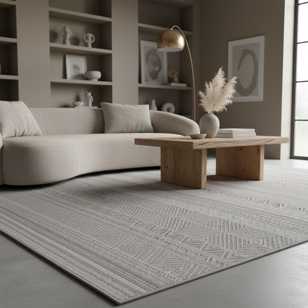 Teppich Outdoor VENTOUX in Grau, im Ethno-Stil, 120 x 170 cm
