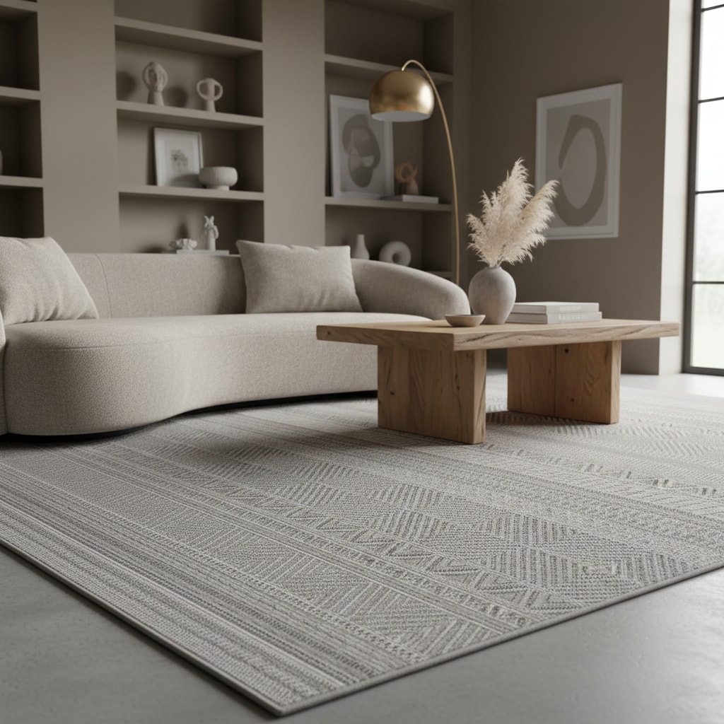 Teppich Outdoor VENTOUX in Grau, im Ethno-Stil, 200 x 290 cm