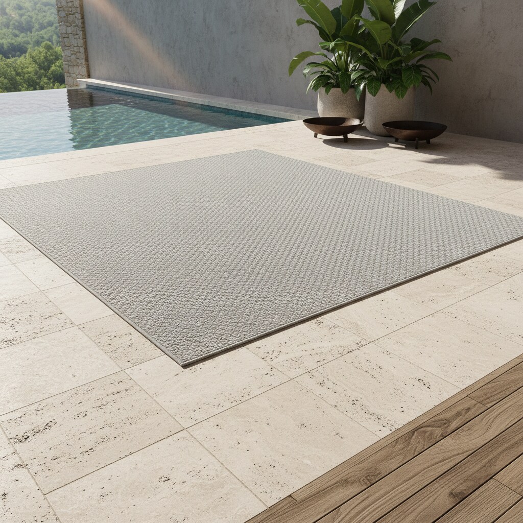 Teppich Outdoor LERMOOS in Grau, einfarbig, 120 x 170 cm - Bild 1