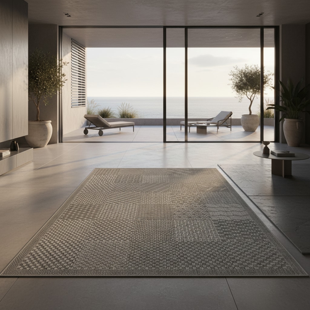 Teppich Outdoor LERMOOS in Grau, einfarbig, aus Polypropylen, 120 x 170 cm - Bild 1