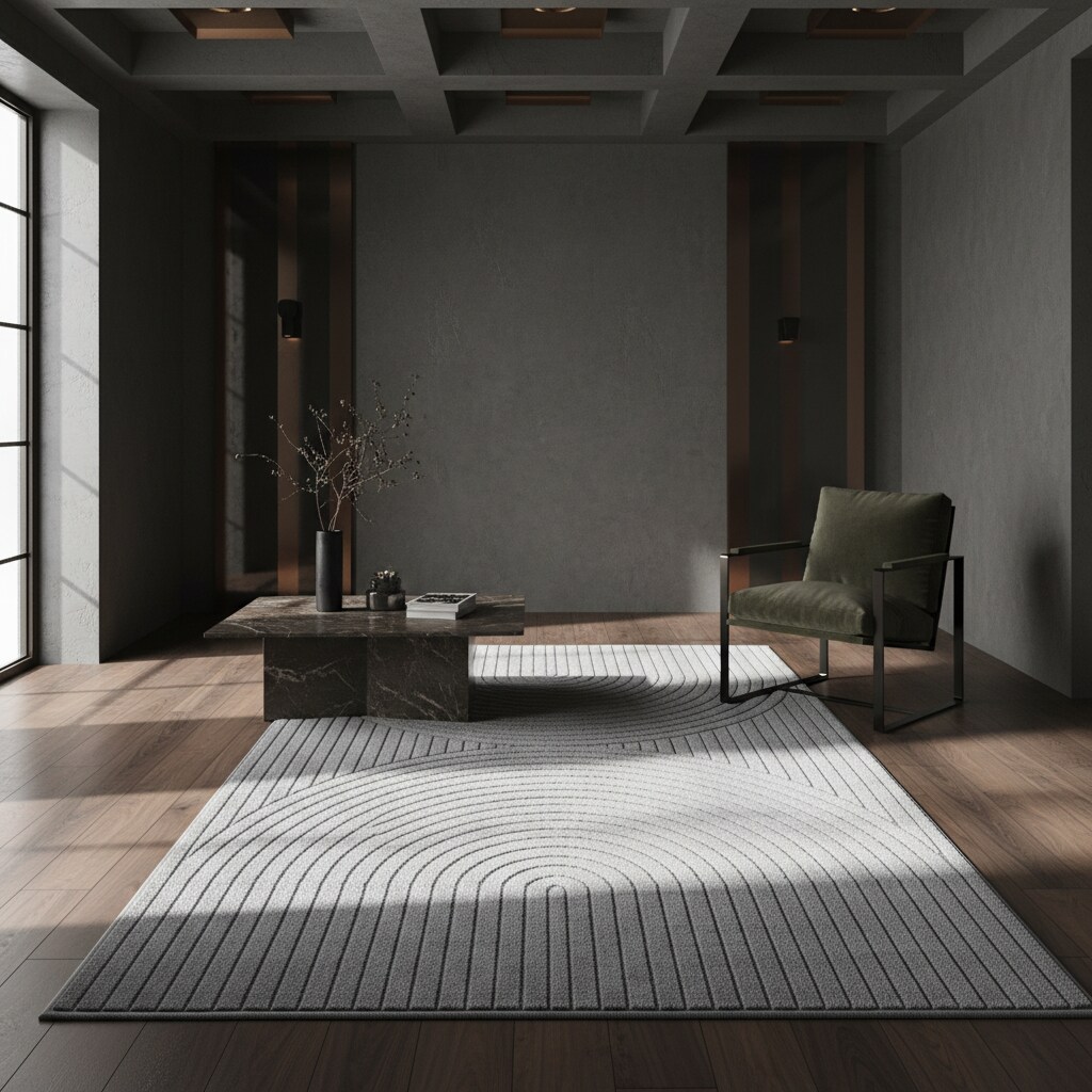 Teppich Outdoor ENGADIN in Silber, im Skandi-Stil mit 3D-Design, 160 x 230 cm