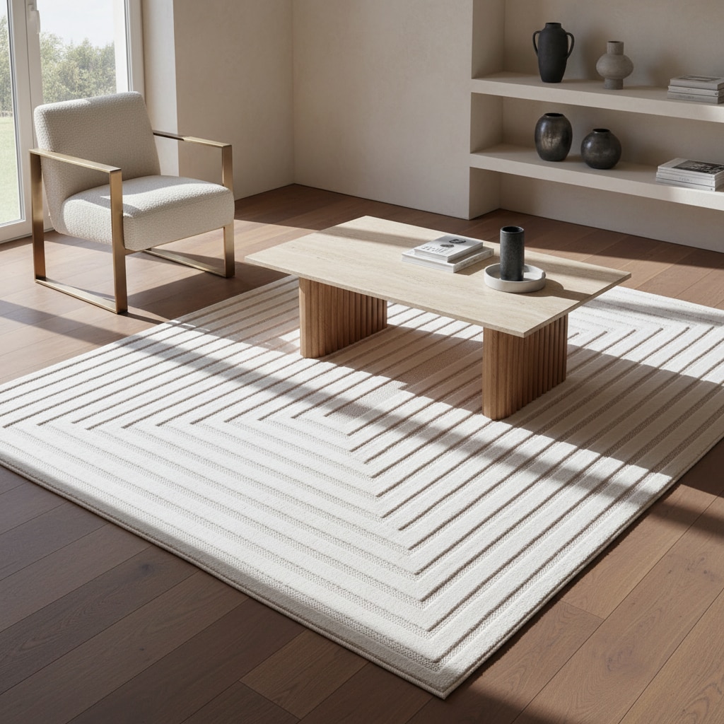Teppich Outdoor ORTLER in Creme, mit 3D-Design, Florh&ouml;he 4 mm, 240 x 340 cm - Bild 1