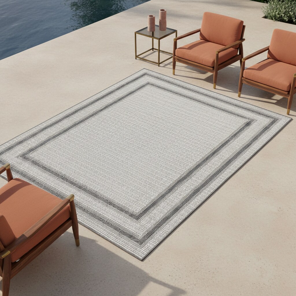 Outdoorteppich LIRIA, mit Bord&uuml;re, Creme, 80 x 150 cm - Bild 1