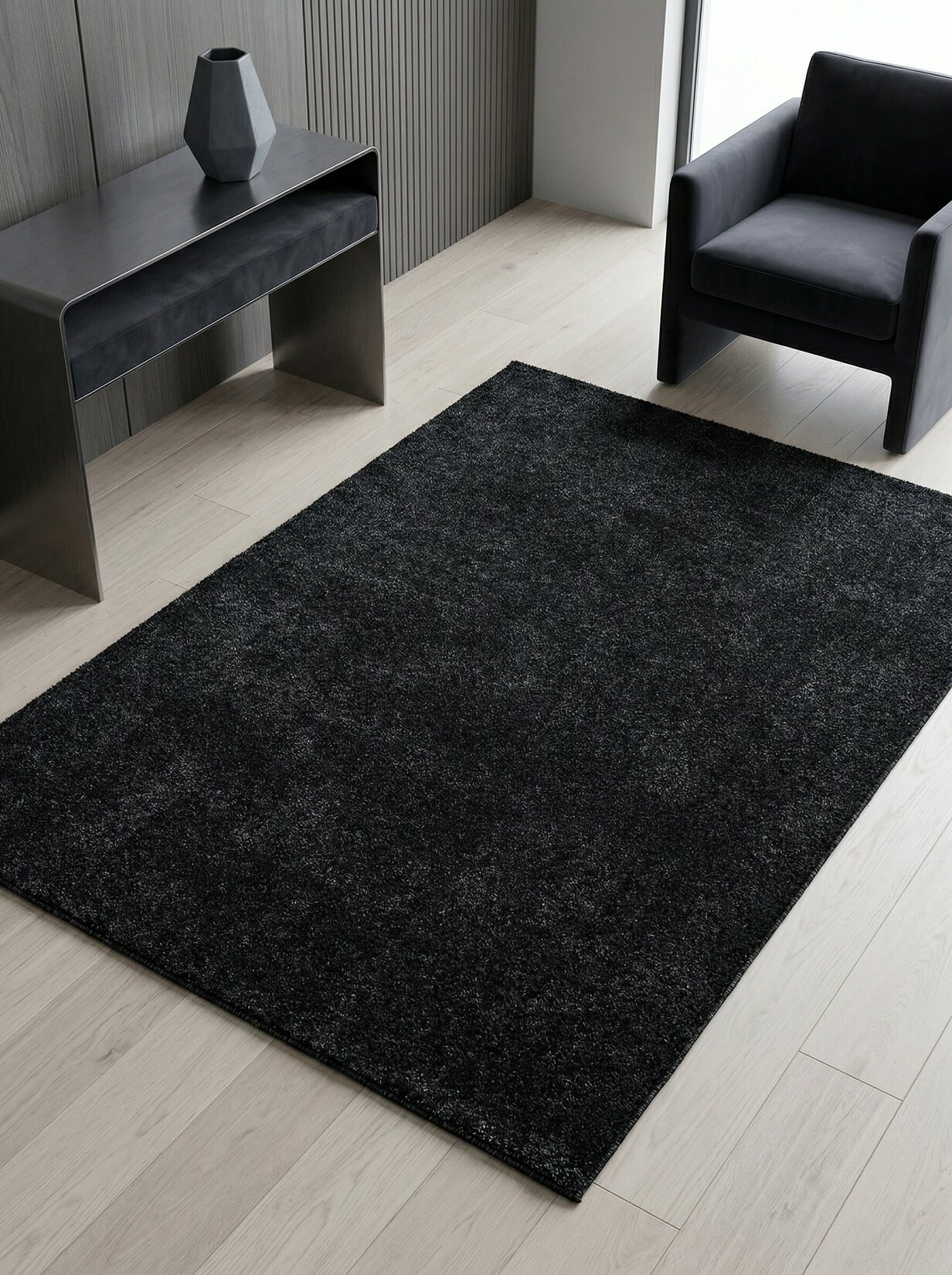 Kurzflorteppich MAIN, einfarbig, Anthrazit, 200 x 290 cm