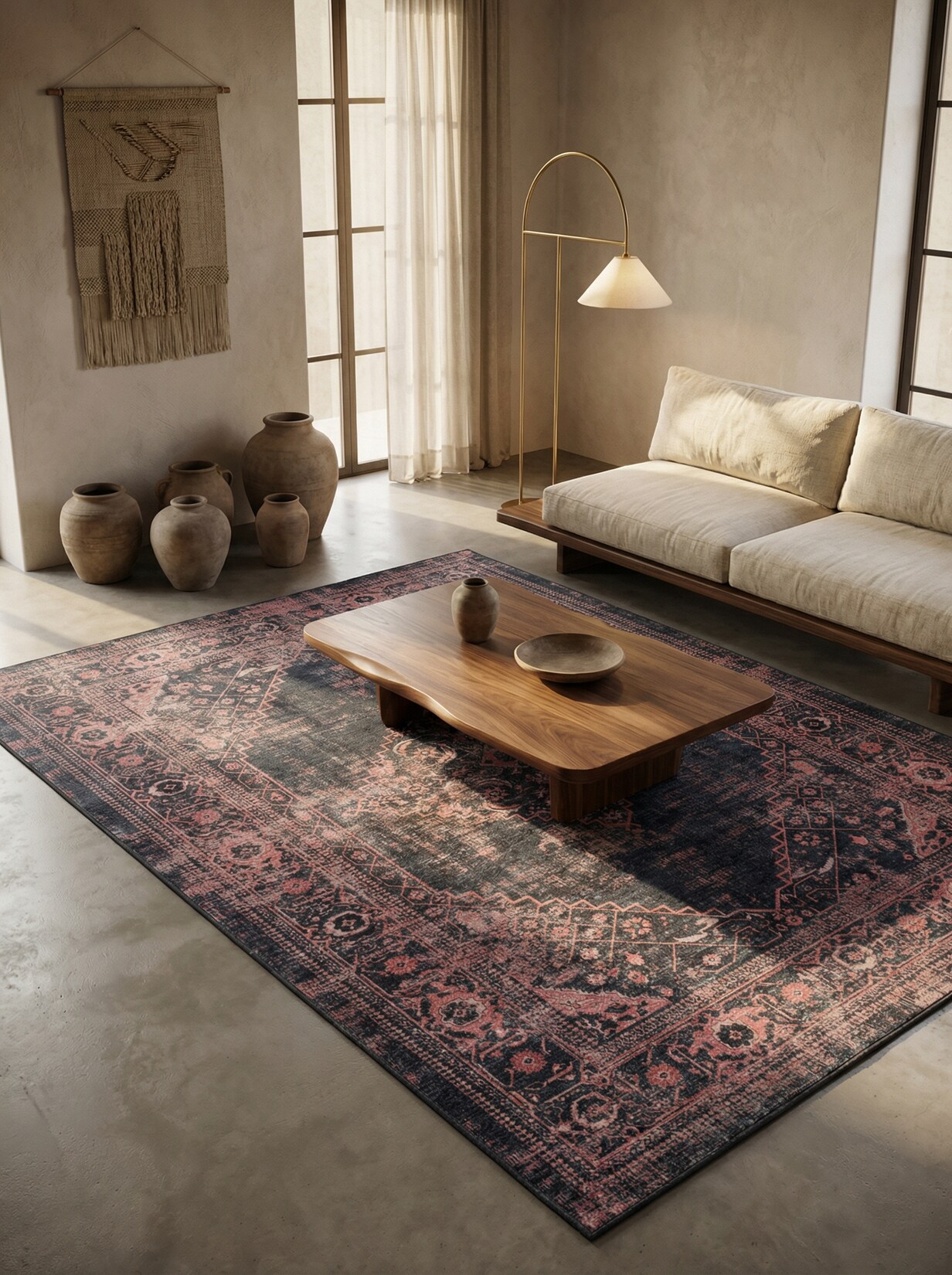 Flachwebteppich Waschbar PIZOL, orientalisch, Rot, 80 x 250 cm