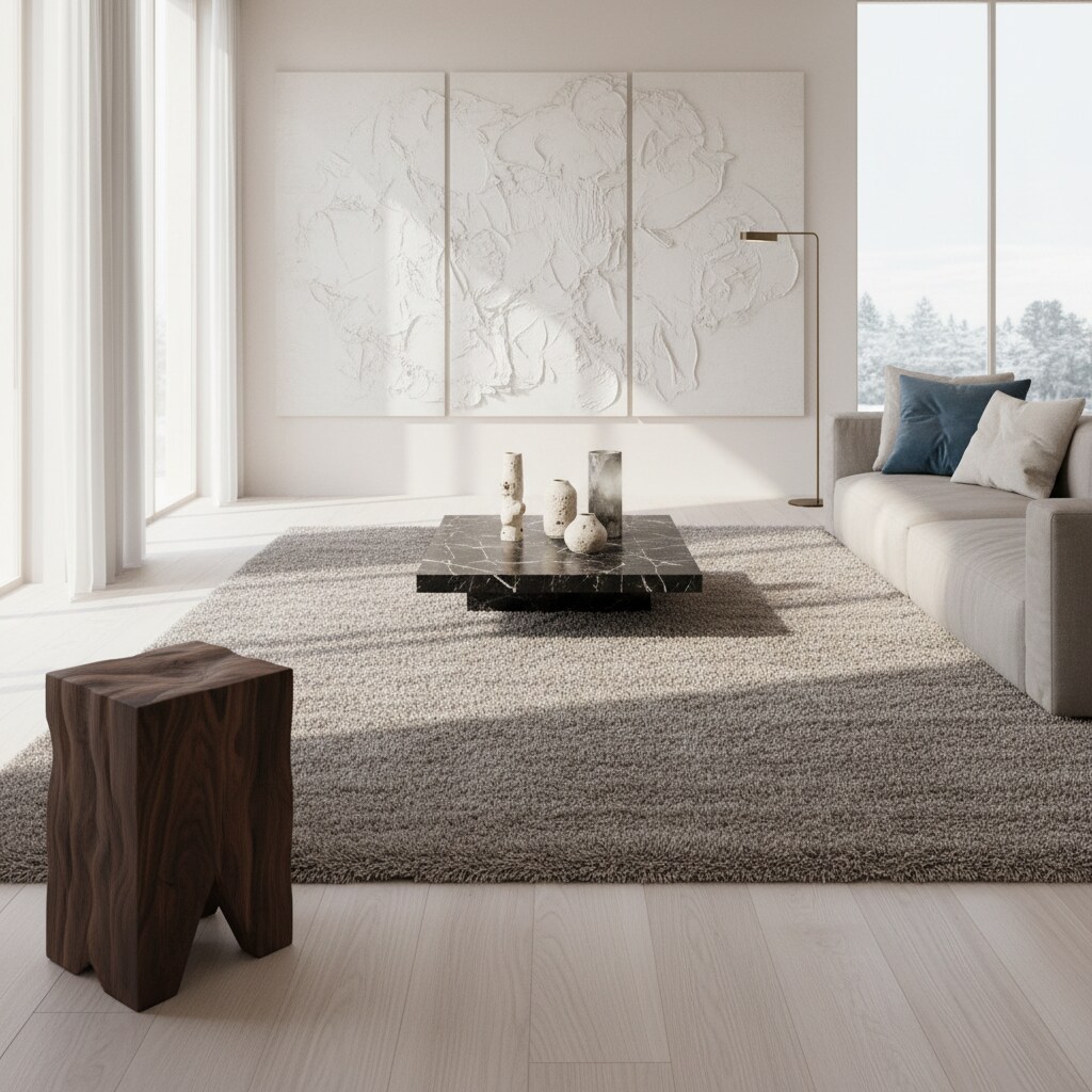 Hochflorteppich SALZACH, einfarbig, Beige, 120 x 170 cm
