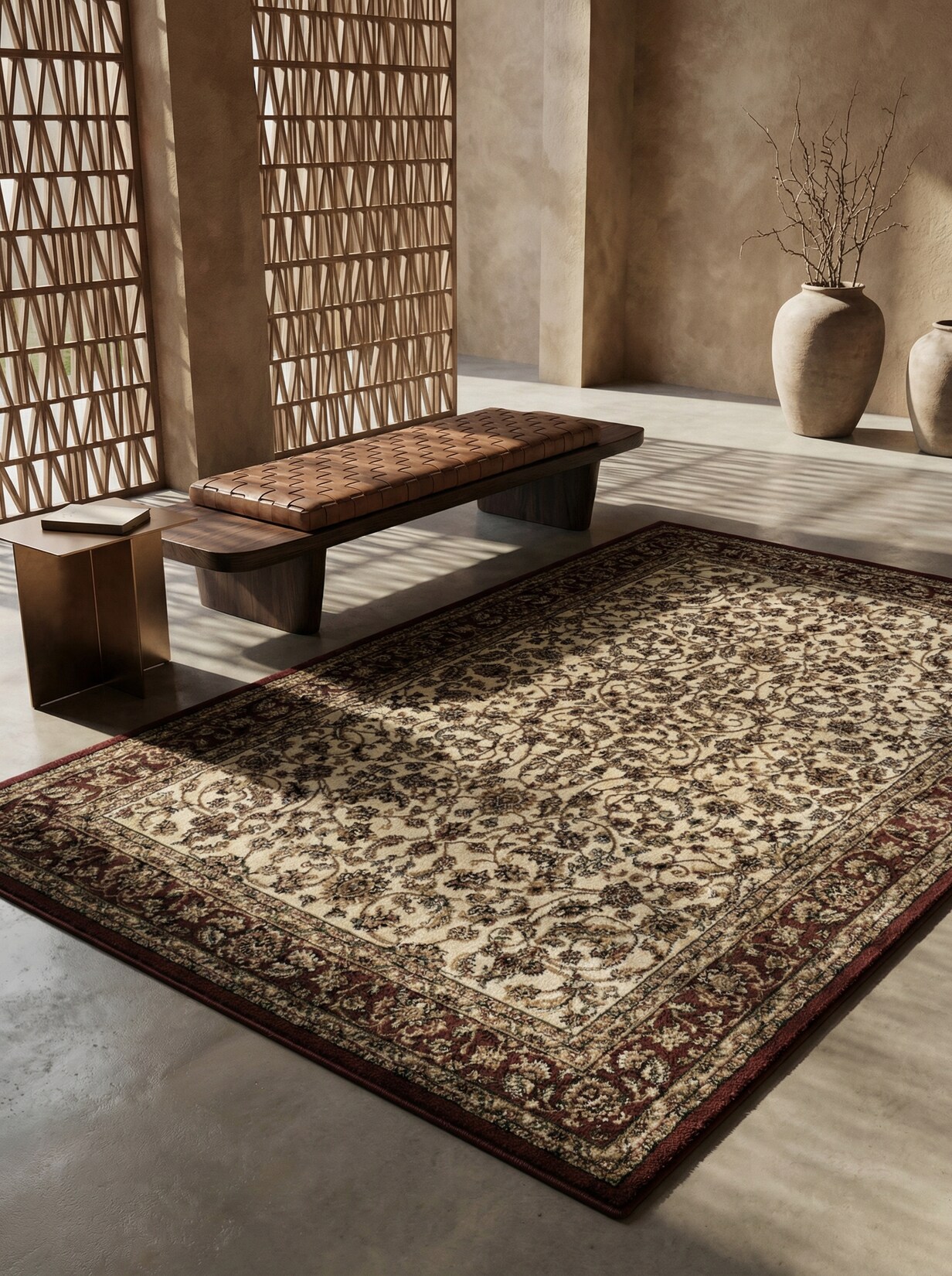 Kurzflorteppich GEISLER, orientalisch, Creme, 240 x 340 cm