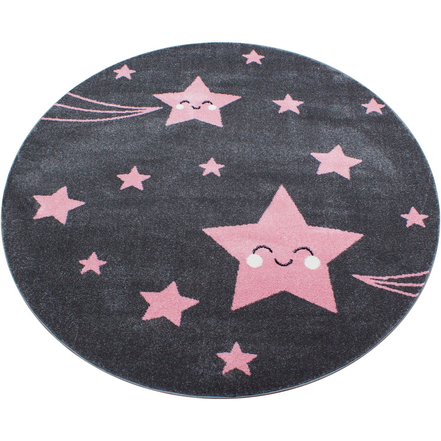 Kinderteppich TASNA, mit Sternen-Motiv, Rosa, &Oslash; 160 cm - Bild 1