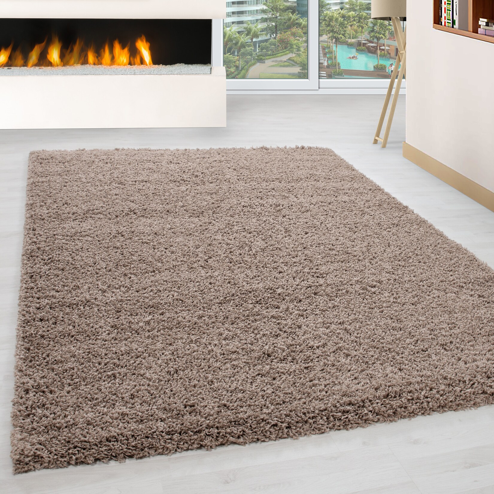 Hochflorteppich RHEIN, einfarbig, Beige, 200 x 290 cm