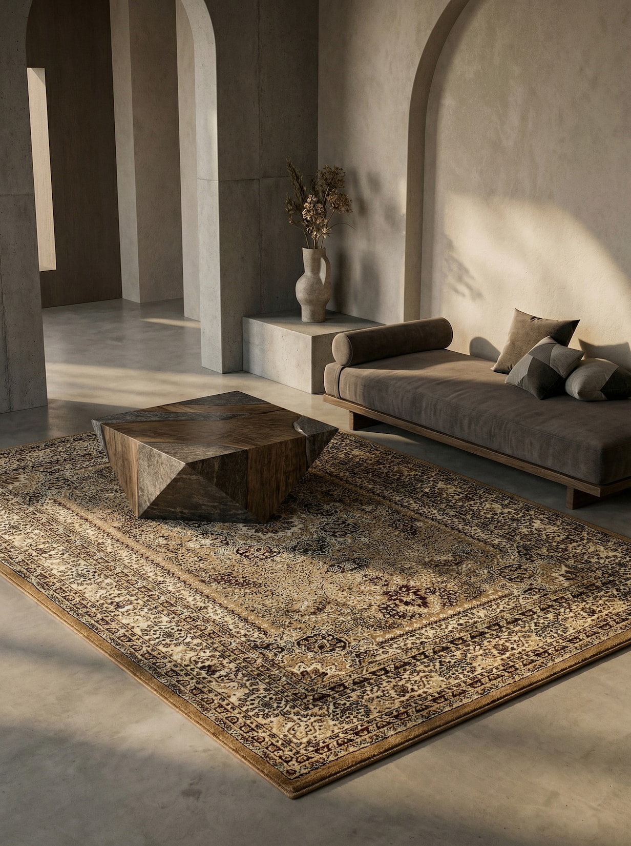 Kurzflorteppich TANNHEIM, orientalisch, Beige, 160 x 230 cm