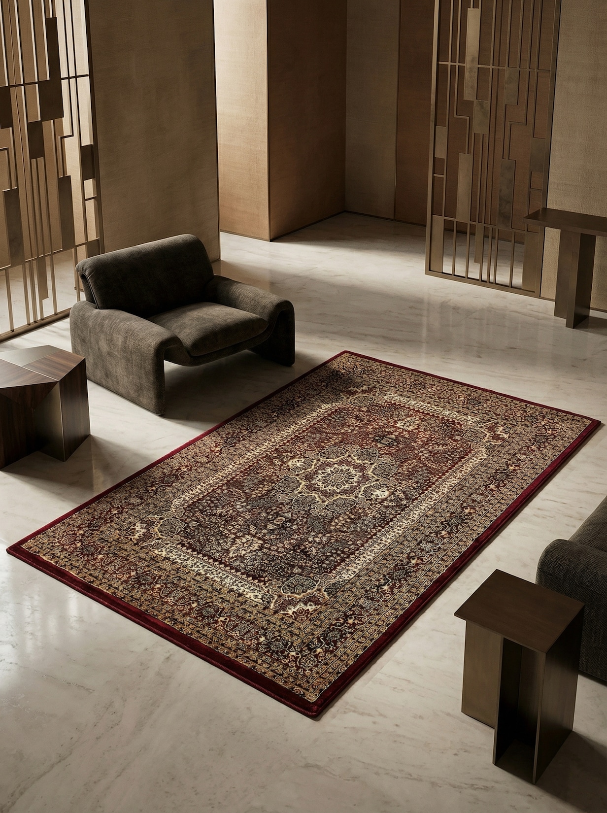 Kurzflorteppich TANNHEIM, orientalisch, Rot, 240 x 340 cm