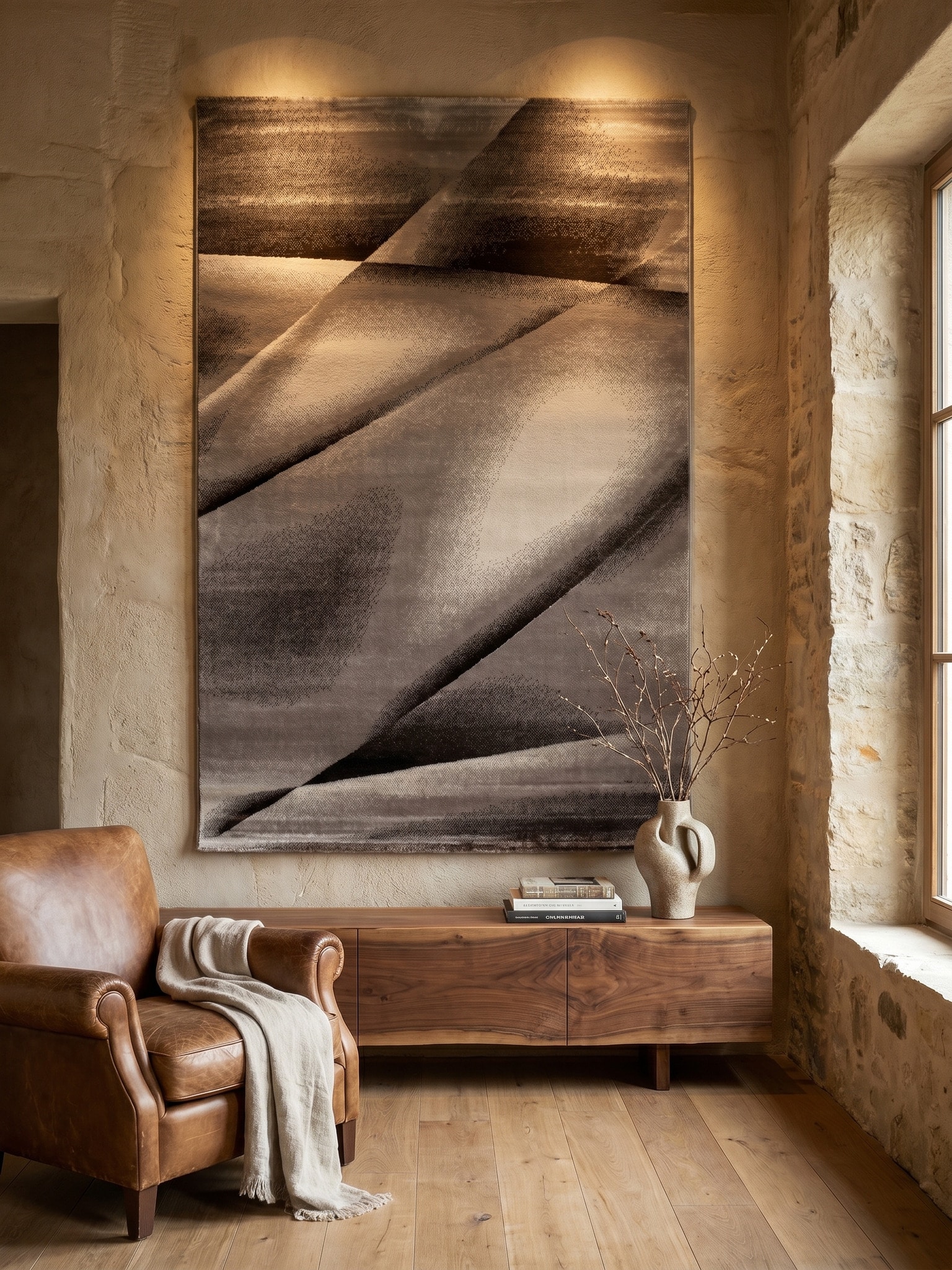 Kurzflorteppich ASPEN, abstrakt, Braun, 240 x 340 cm - Bild 1