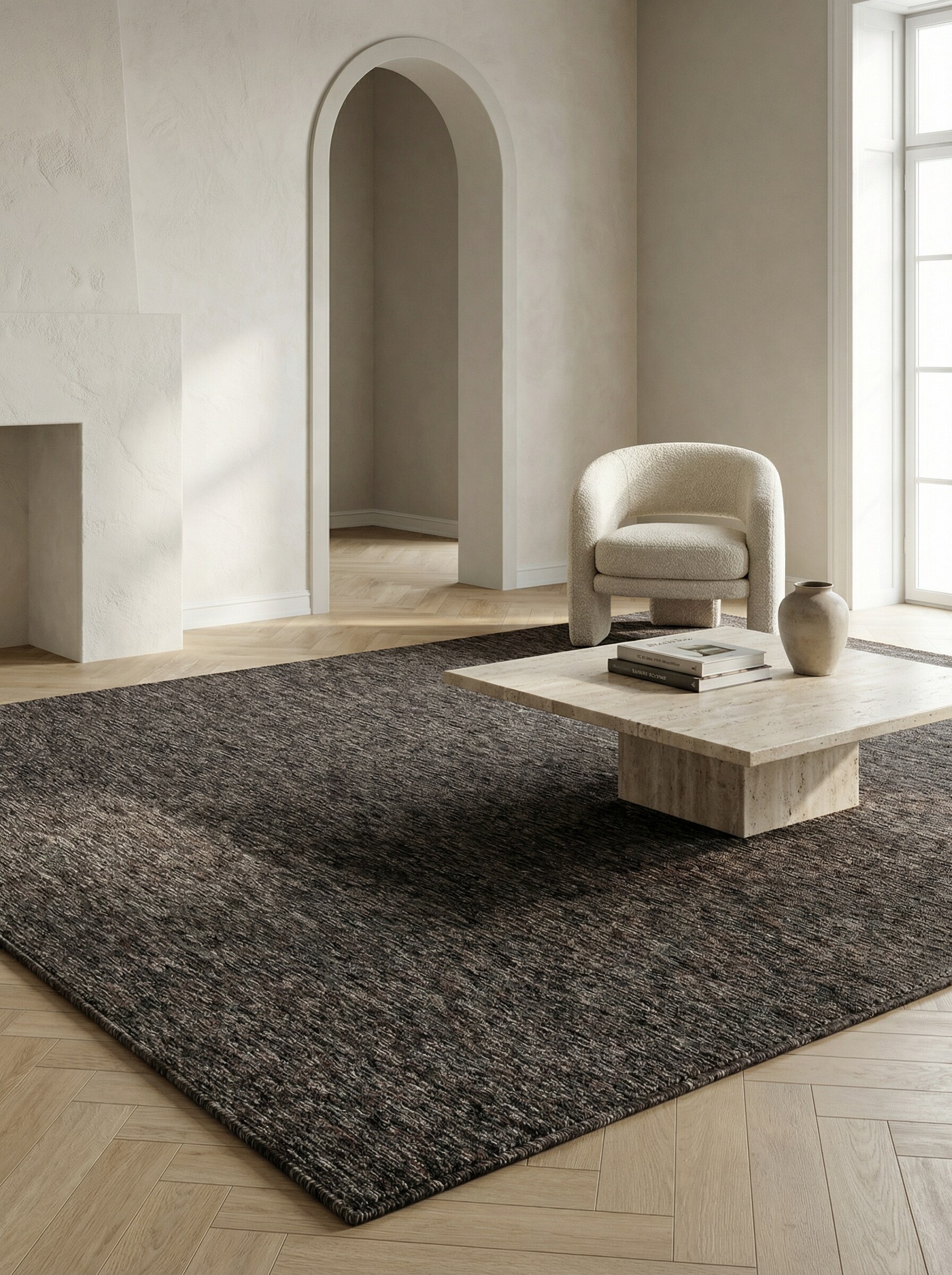 Kurzflorteppich AMMER, einfarbig, Braun, 160 x 230 cm - Bild 1