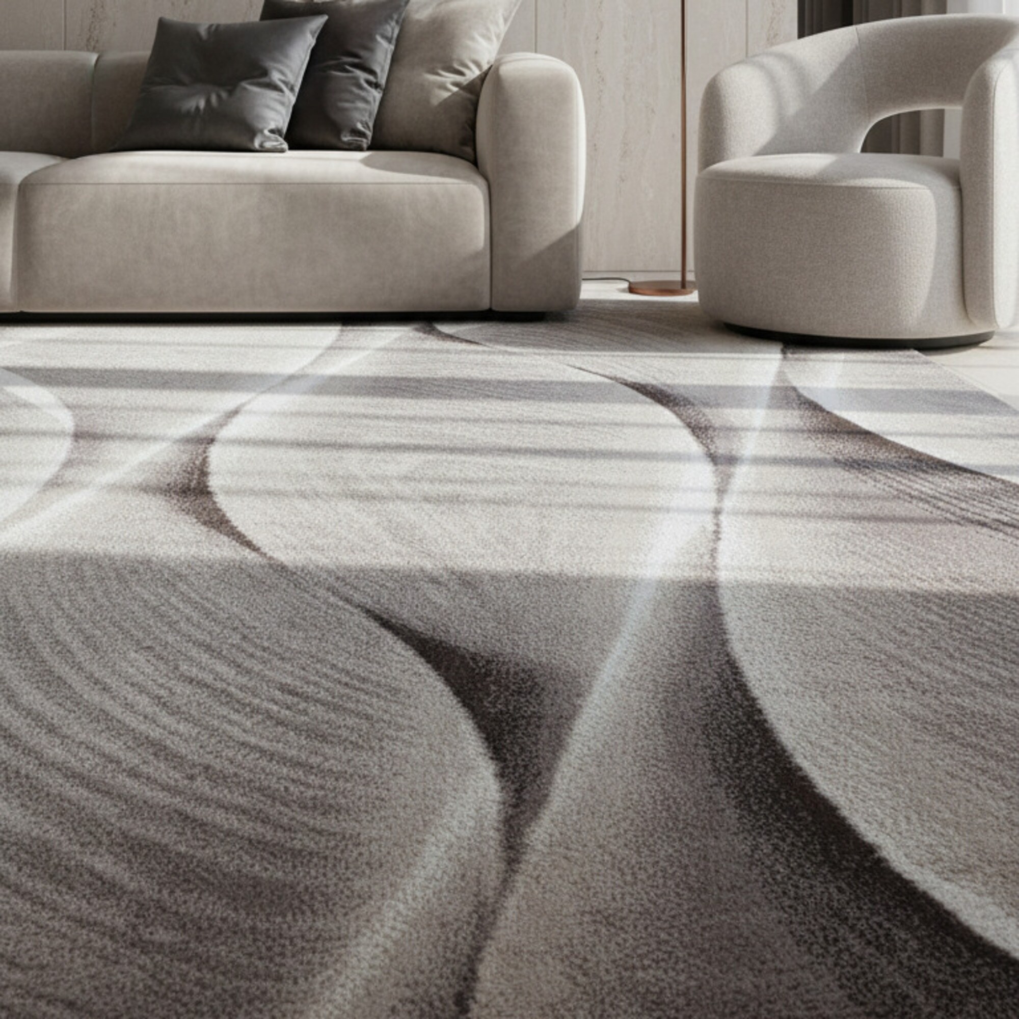 Kurzflorteppich DRAU, mit Farbverlauf, Braun, 160 x 230 cm - Bild 1