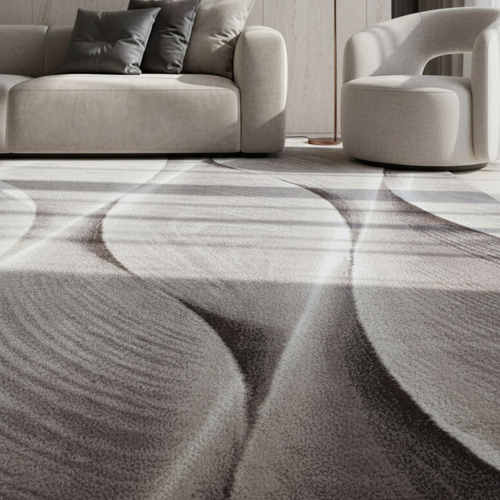 Kurzflorteppich DRAU, mit Farbverlauf, Braun, 200 x 290 cm