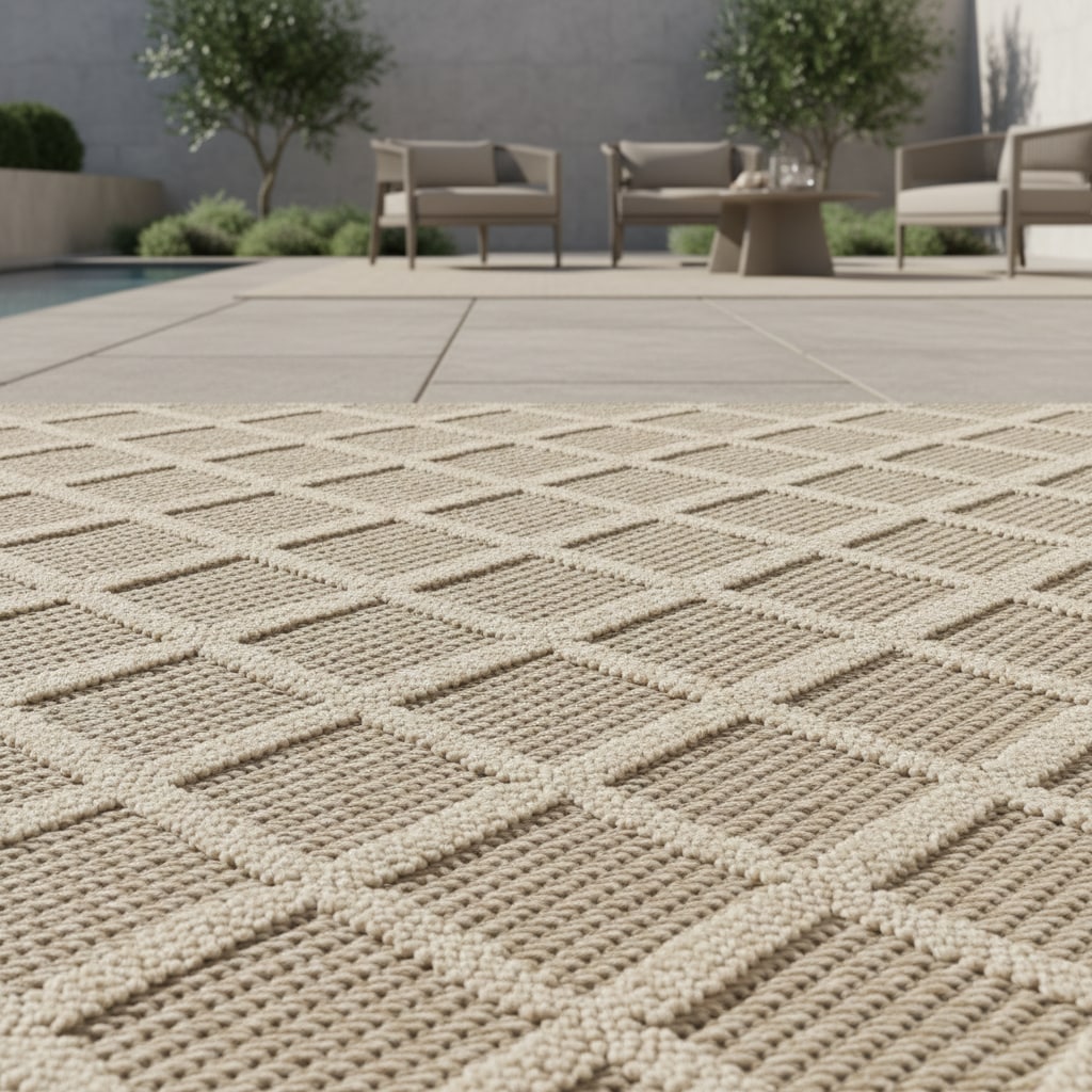 Outdoorteppich IMST, mit Rautenmuster, Beige, 80 x 150 cm - Bild 1