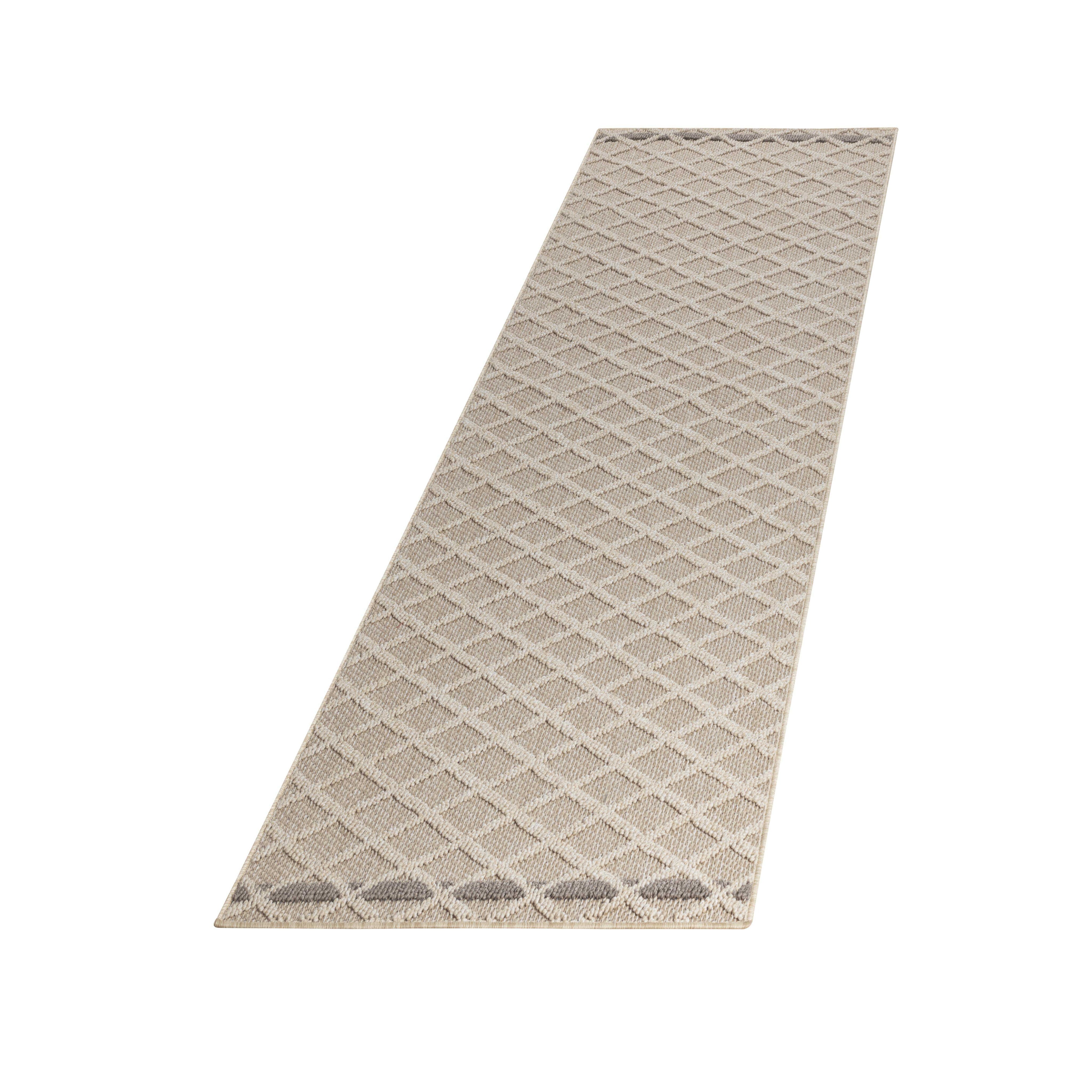 Outdoorteppich IMST, mit Rautenmuster, Beige, 80 x 250 cm - Bild 1
