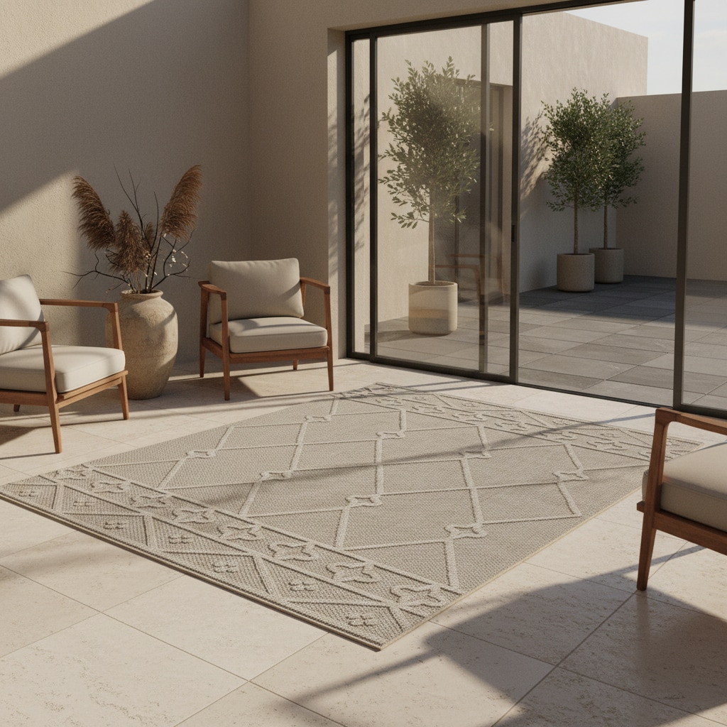 Outdoorteppich IMST, im Berber-Stil, Beige, 80 x 150 cm - Bild 1