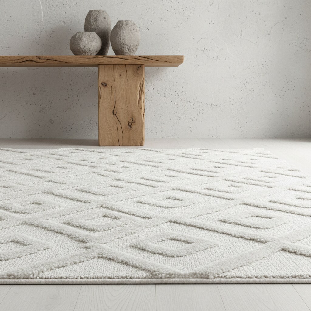 Hochflorteppich EISACK, geometrisch, Creme, 120 x 170 cm - Bild 1