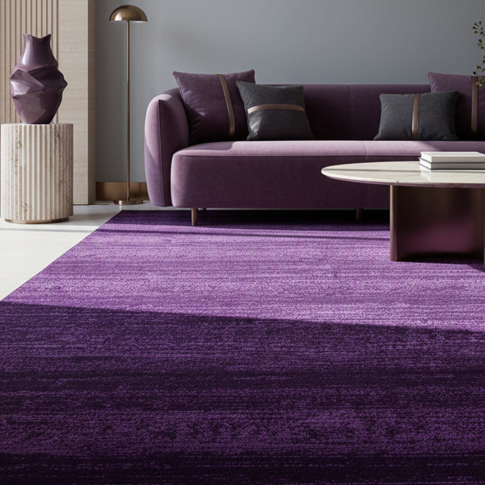 Kurzflorteppich INN, einfarbig, Violett, 280 x 370 cm