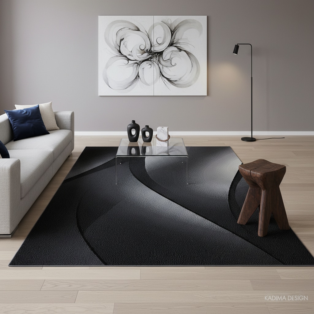 Kurzflorteppich INN, mit Farbverlauf, Schwarz, 200 x 290 cm - Bild 1