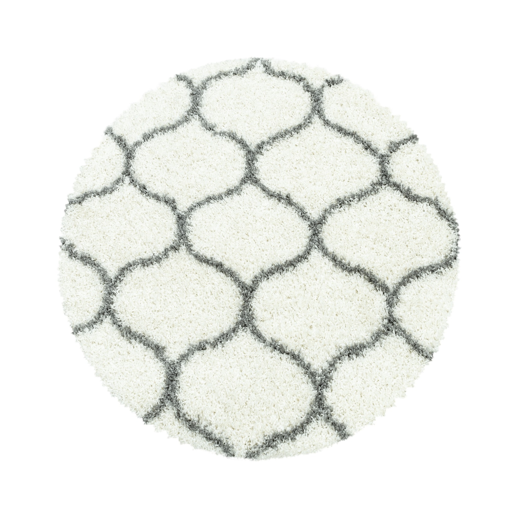 Hochflorteppich RONDA, im Skandi-Stil, Creme, Ø 160 cm