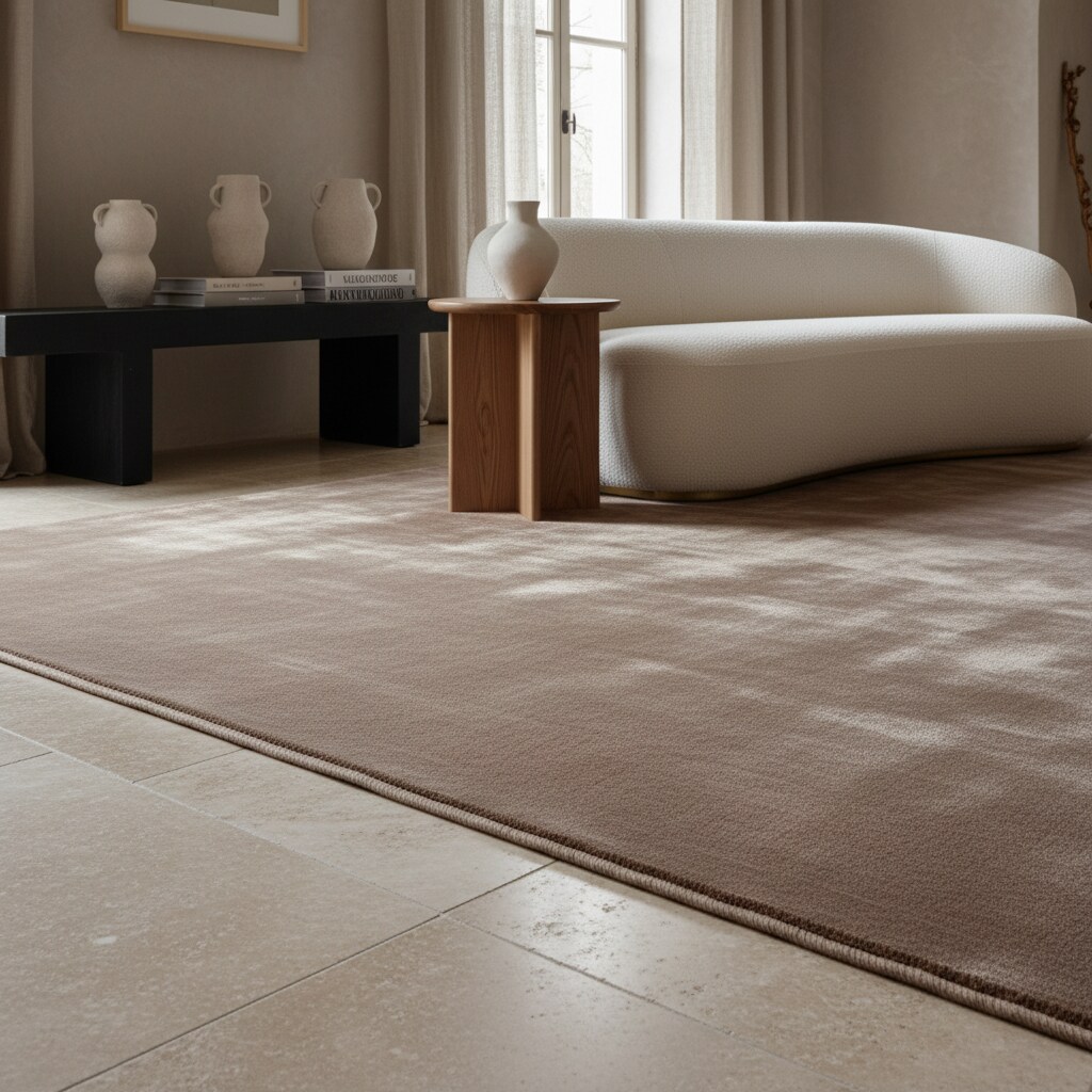 Kurzflorteppich Waschbar LECH, einfarbig, Beige, 160 x 230 cm