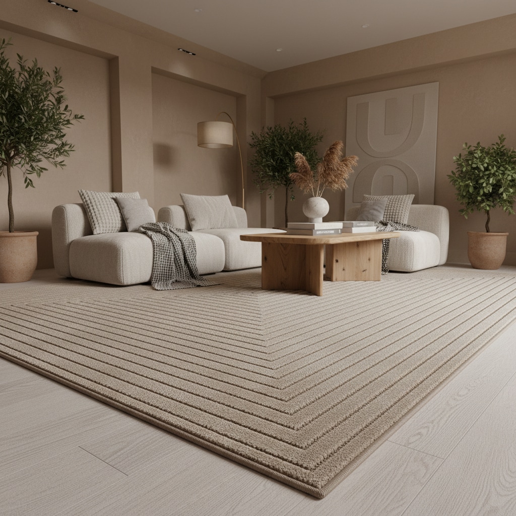 Outdoorteppich ENGADIN, im Skandi-Stil mit 3D-Design, aus Polypropylen, Beige, 160 x 230 cm - Bild 1